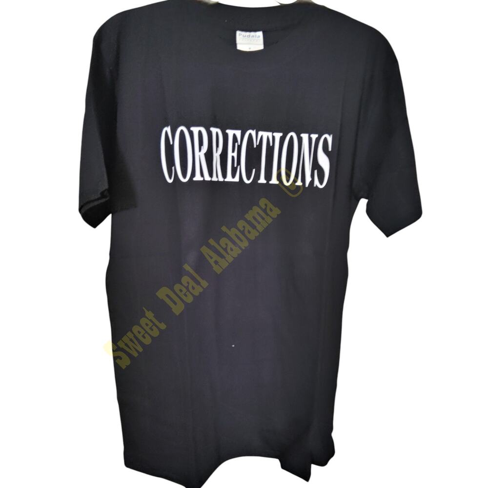Pudala Black Tactical Shirt – "Corrections" – Short Sleeve, Size Medium